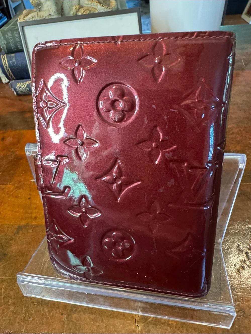 Louis Vuitton Patent Vernis Deep Burgundy Notebook Cover